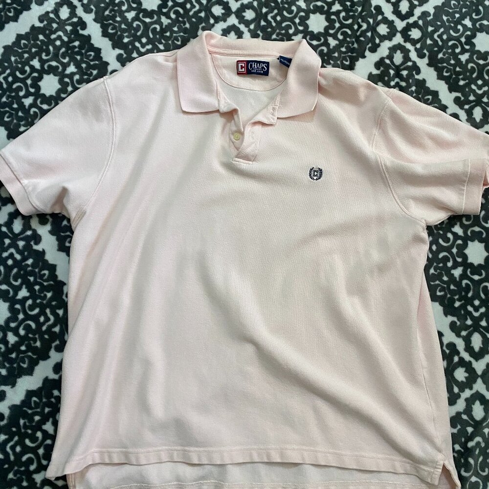 Pink chaps 100% Cotton button up dress shirt mens size 2xl